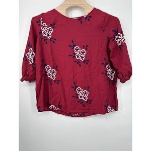 Kindred Red / black  Eyelet Embroidered Blouse, 3X red embroidered 3/4 sleeves‎